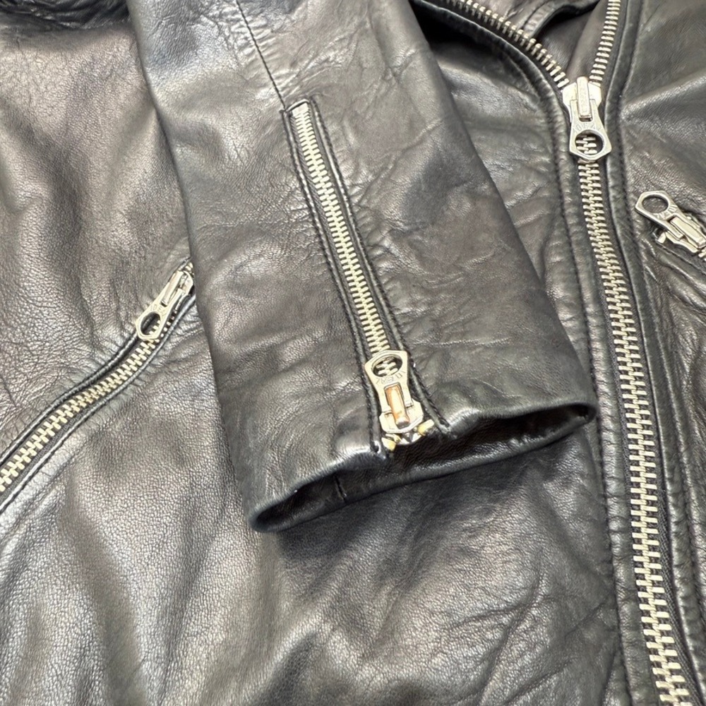 Madewell The Washed Leather Motorcycle Jacket Women XS Grunge Edgy Soft Moto - Picture 9 of 14